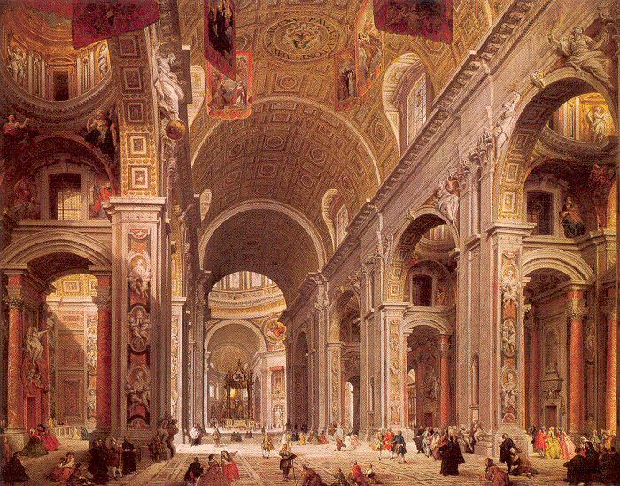 Panini, Giovanni Paolo Interior of Saint Peter's, Rome oil painting image